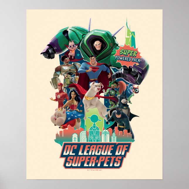 Póster Liga DC de SuperMascotas en Batalla por la Metropo (Frente)