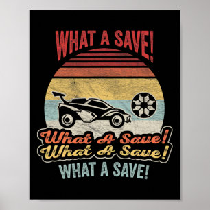 Póster Liga de Fútbol Automóvil de Qué Salvada Retro Vint