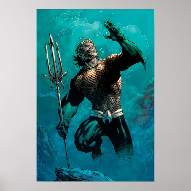 Póster Liga de Justicia #10 Aquaman ahogó la variante de  (Frente)