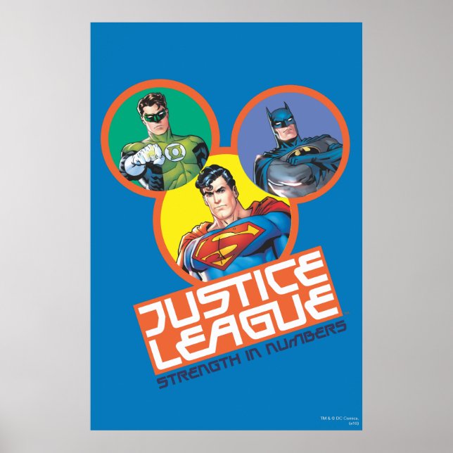 Póster Liga de Justicia "Fuerza en números" (Frente)