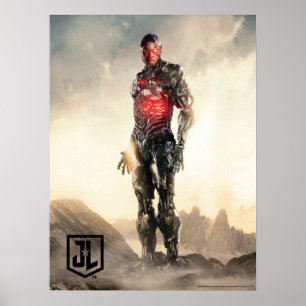 Póster Liga de la Justicia   Ciborg En Battlefield