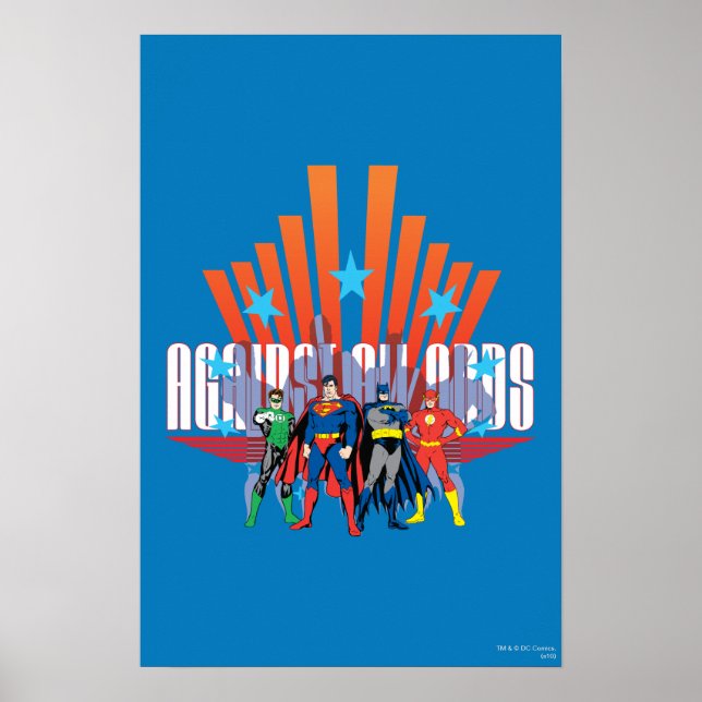 Póster Liga de la Justicia "contra todas las probabilidad (Frente)