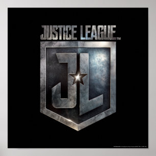 Póster Liga de la Justicia Escudo JL metálico