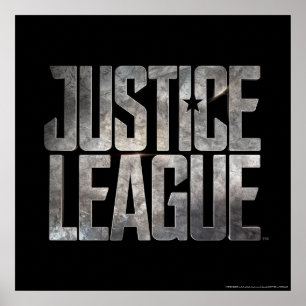 Póster Liga de la Justicia   Logo metálico de la Liga de 