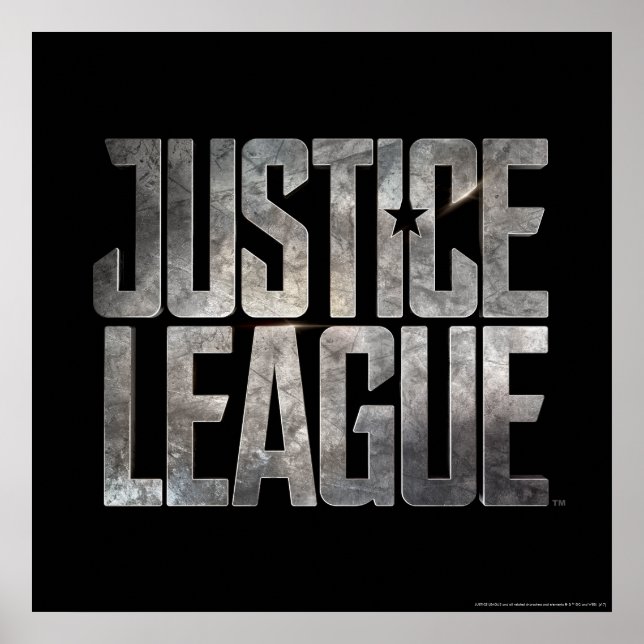 Póster Liga de la Justicia | Logo metálico de la Liga de  (Frente)