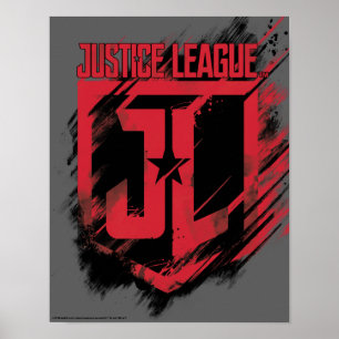 Póster Liga de la Justicia   Pintura pinchada JL Shield