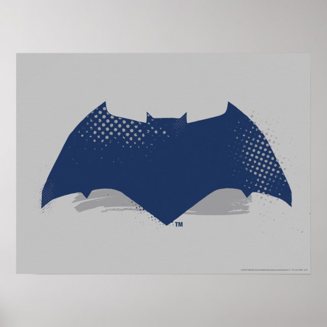Póster Liga de la Justicia | Símbolo batman de brocha y s (Frente)
