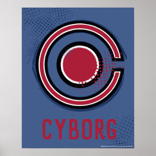 Póster Liga de la Justicia Símbolo de ciborro de brocha