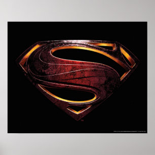Póster Liga de la Justicia   Símbolo de superman metálico