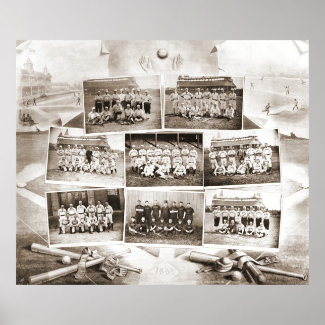 Póster Liga Nacional de Béisbol 1888 (Frente)