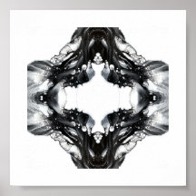 Light and Darkness Abstract Black White Fluid Art