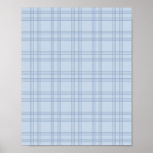 Póster Light Blue Gingham