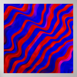 Póster Light Blue, Red texture with wry lines. Gradient i