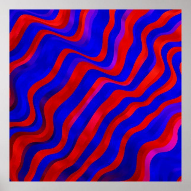 Póster Light Blue, Red texture with wry lines. Gradient i (Frente)