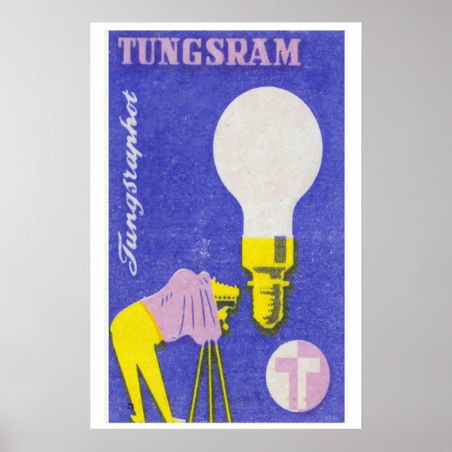 Póster Light Bulb & Camera Matchbox Art Print, Hungarian (Frente)