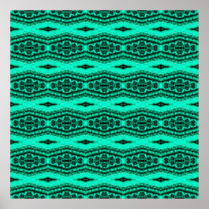 Póster Light green seamless ikat Persian Carpet. Ethnic t