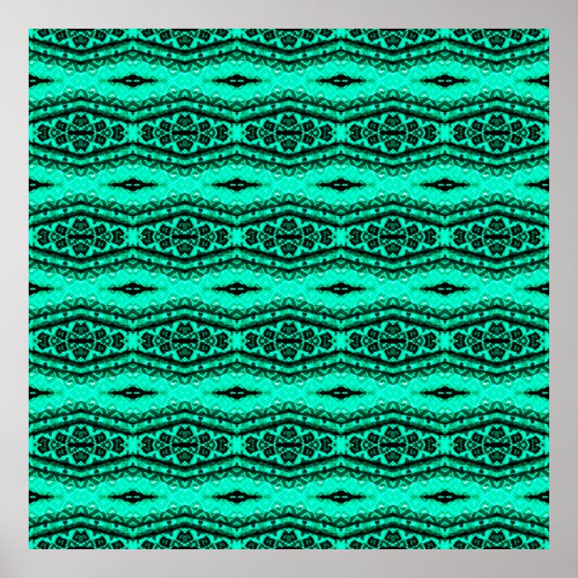 Póster Light green seamless ikat Persian Carpet. Ethnic t (Frente)