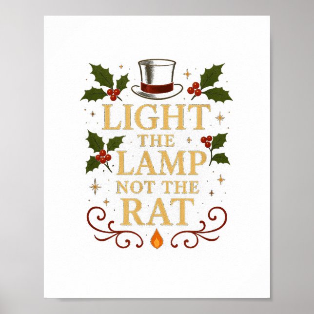 Póster Light The Lamp Not The Rat Funny Christmas Matchin (Frente)