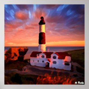 Póster Lighthouse sunrise