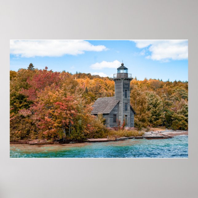 Póster Lighthouses | Grand Island East Channel Light (Frente)