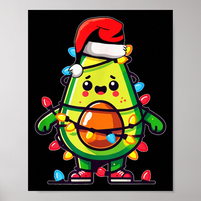 Póster Lighting Avocado Ugly Christmas Sweater Guacamole  (Frente)