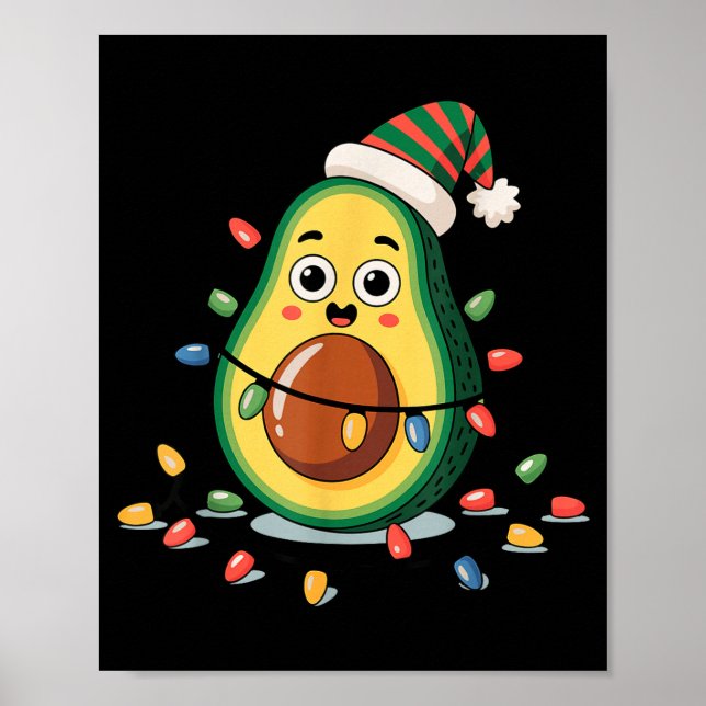 Póster Lighting Avocado Ugly Christmas Sweater Guacamole  (Frente)