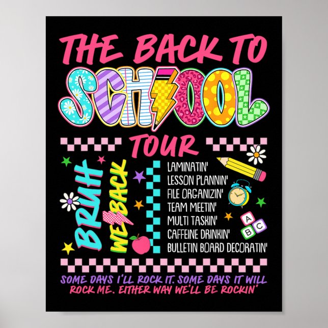 Póster Lightning Bolt Abcd Back To School Tour Bruh We Ba (Frente)