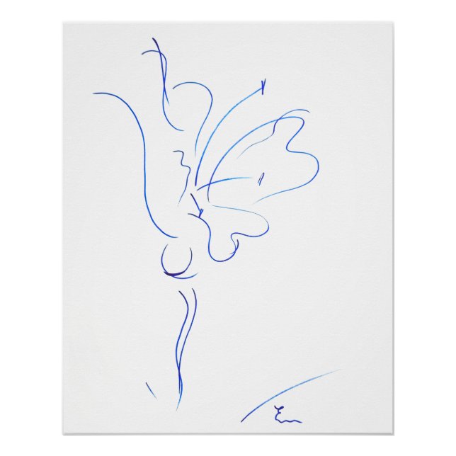 Póster Ligne bleue, série "Traits simples" (Anverso)