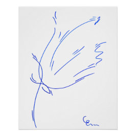 Póster Lignes bleues 2, série "Traits simples"