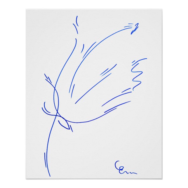 Póster Lignes bleues 2, série "Traits simples" (Anverso)