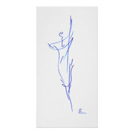 Póster Lignes bleues 3, série "Traits simples"