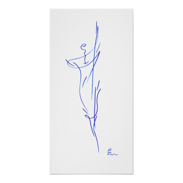 Póster Lignes bleues 3, série "Traits simples" (Anverso)