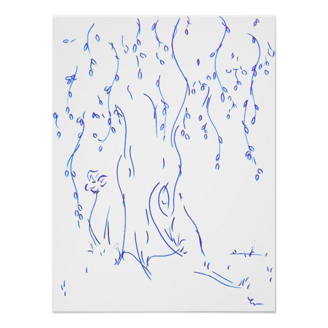 Póster Lignes pleureuses, série "Traits simples" (Anverso)