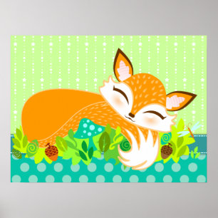 Póster Lil Foxie Cub - Cute Fox Wall Poster
