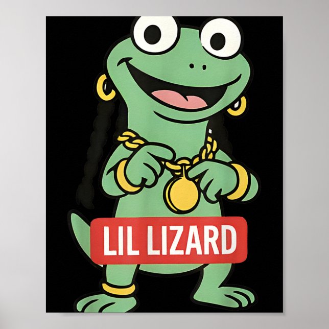 Póster Lil Lizard Funny Lizard Trending Meme (Frente)