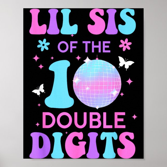 Póster Lil Sis de la Cumpleañera Dobles Dígitos Disco (Frente)