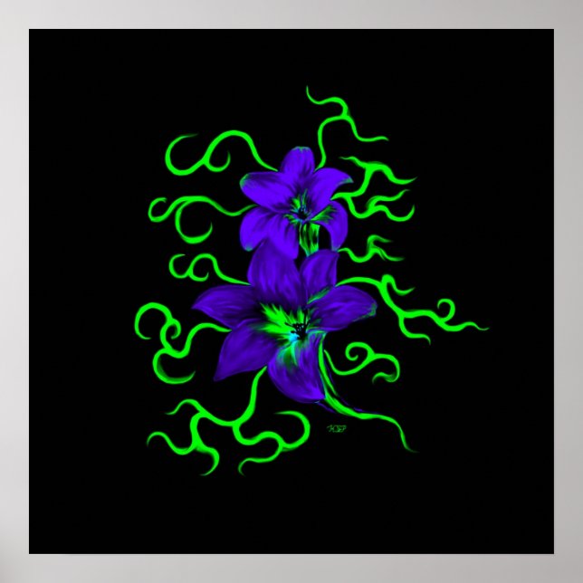 Póster lila Lilie Blume (Frente)