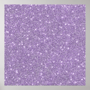 Póster Lilac Elegant Glamorous Faux Glitter