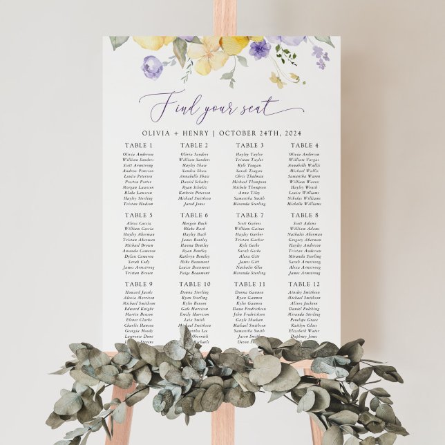 Póster Lilac Flower, Yellow Flower, Wedding Seating Chart (Subido por el creador)