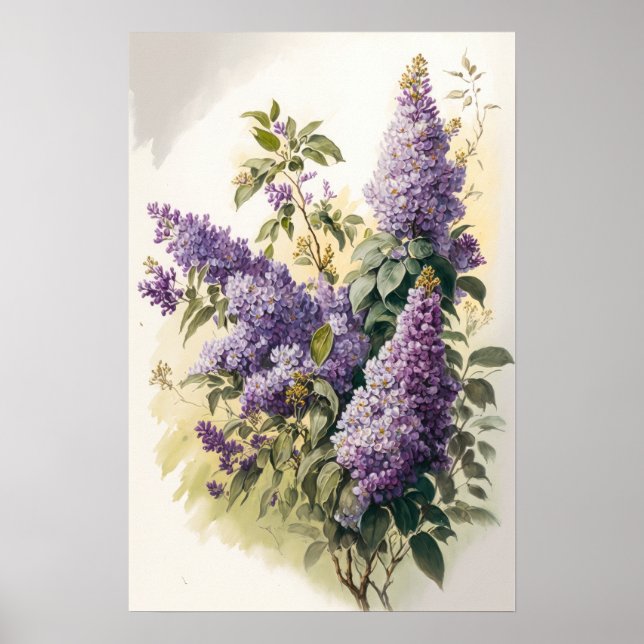 Póster Lilac Flowers Art Print Poster (Frente)