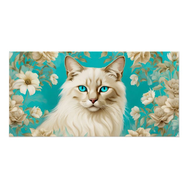 Póster Lilac Lynx Point Arte Retrato Siamés (Anverso)