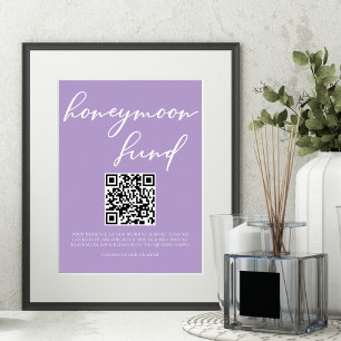 Póster Lilac Purple Boda Honeymoon Fondo QR