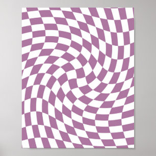 Póster Lilac Purple Wedding Collection Check Checkered