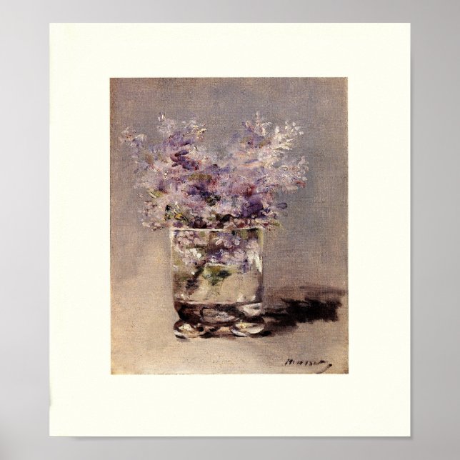 Póster Lilacs de Manet en un vaso (Frente)
