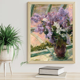 Póster Lilacs en una ventana a Mary Cassatt Bella Artes