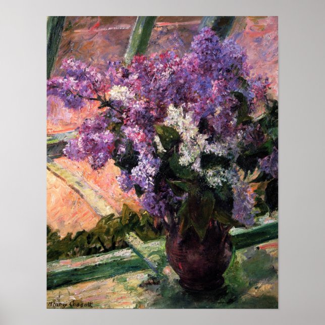 Póster Lilacs en una ventana de Mary Cassatt (Frente)