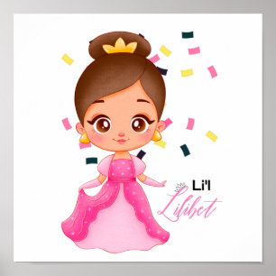 Póster Lilibet Named Pink Princess Gifts for Chicas