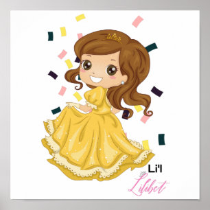 Póster Lilibet Nombrado Golden Princess Chica Gifts