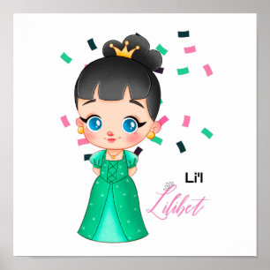Póster Lilibet recibe regalos de princesa de esmeralda pa