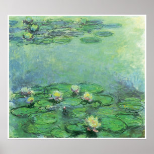 Póster Lilies de agua, c. 1914-17; aceite sobre lienzo
